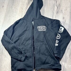 Grom & Co  Fleece Lined Hoodie  Boys Size Medium Black Warm Skater Dirt Bike